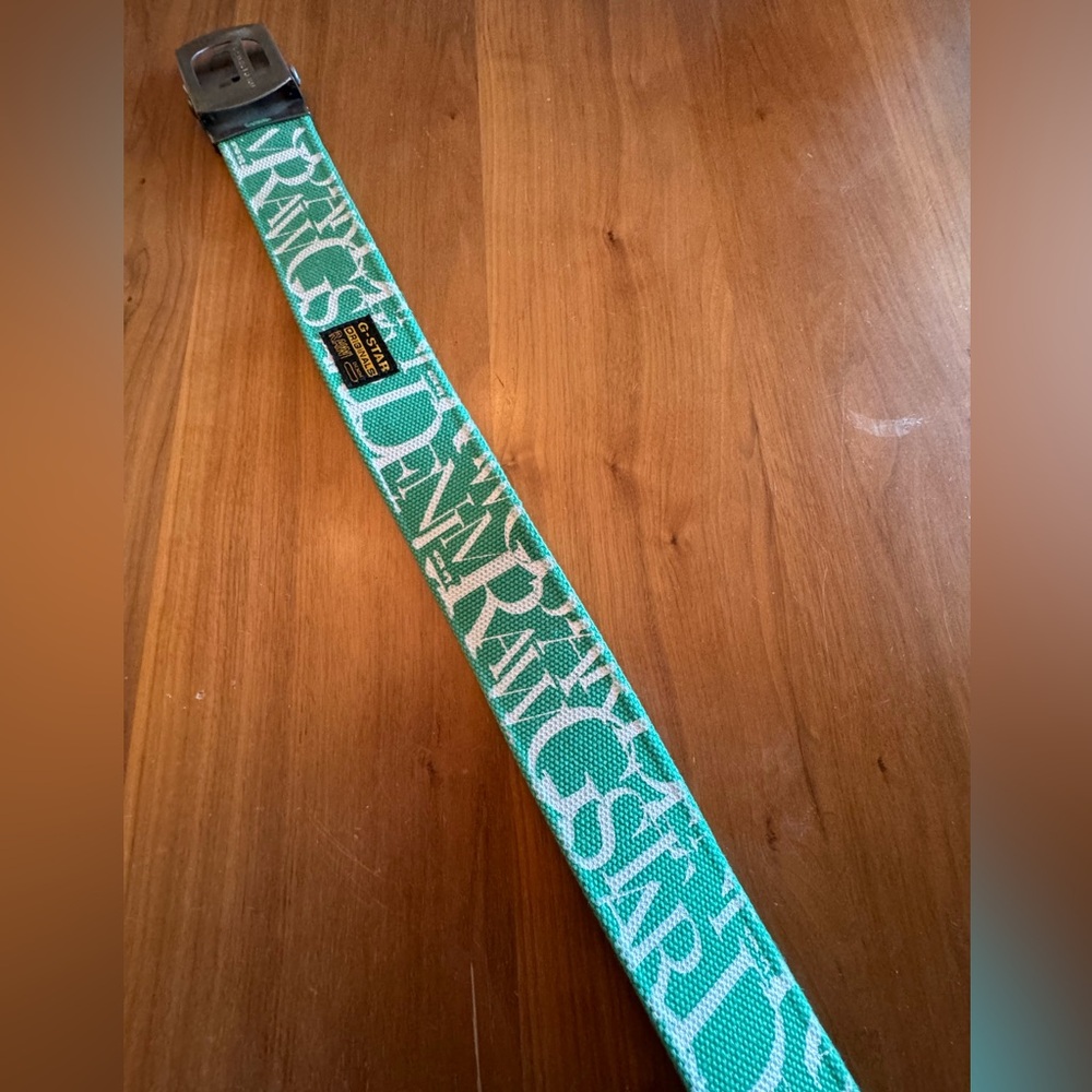 G STAR RAW DENIM BELT M/L TEAL WIDE BRAND NEW - Picture 4 of 7